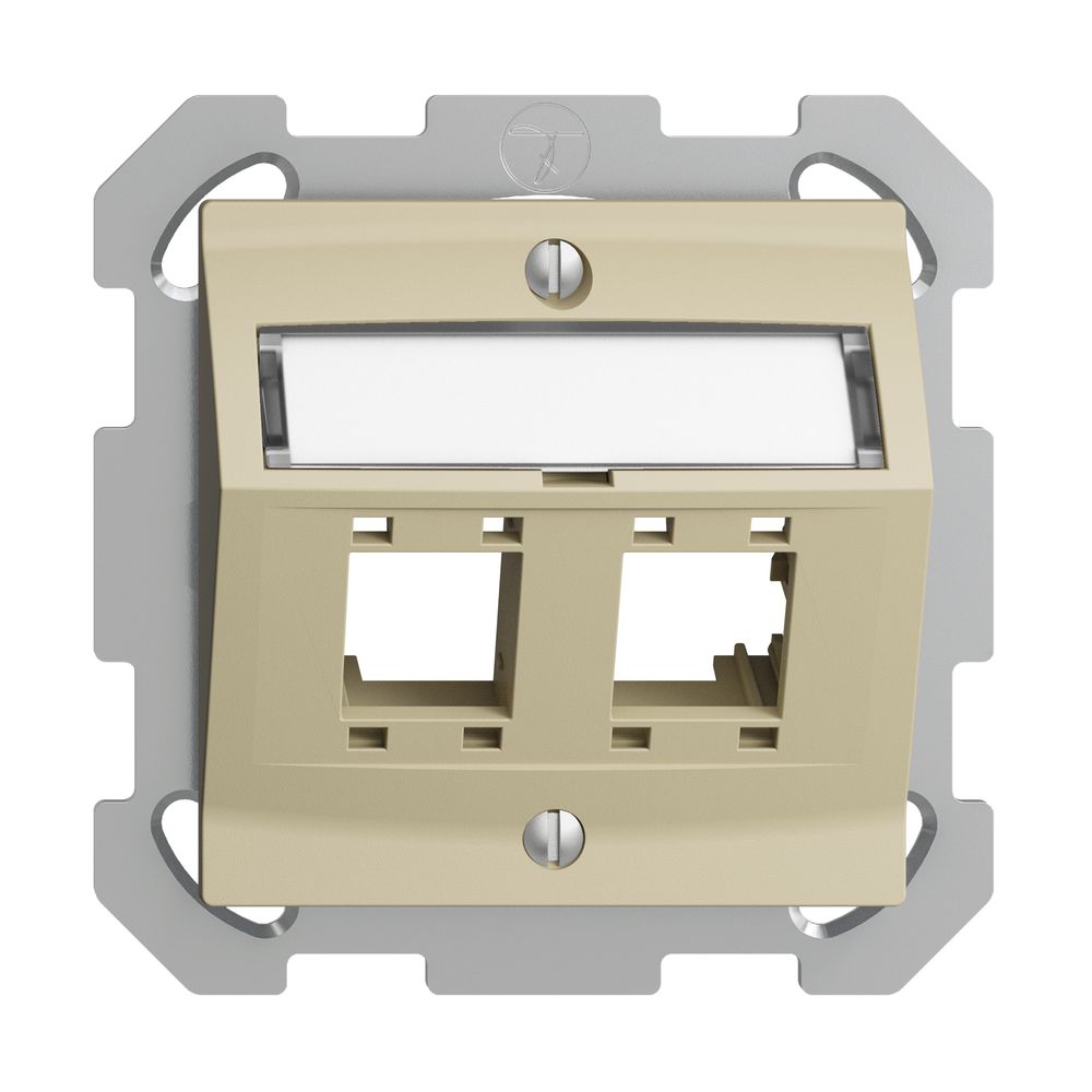 Kit de montage ENC EDIZIOdue, avec capot de sortie oblique, pour 2×RJ45, vanille