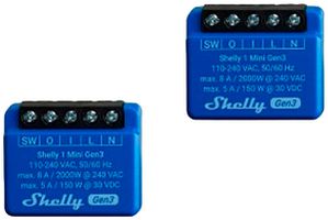 EB-RF-Schaltaktor Shelly 1 Mini Gen3 Bt/Wi-Fi 1-Kan 110…240V 2Stk