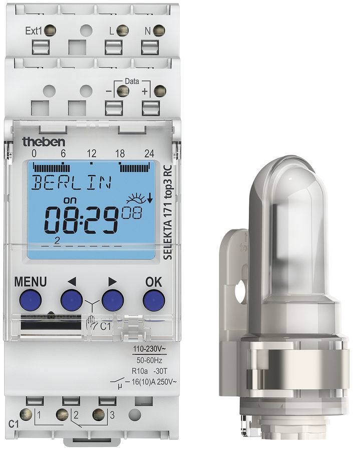 Timer astro AMD digitale Theben SELEKTA 171 top3 RC T, con antenna GNSS