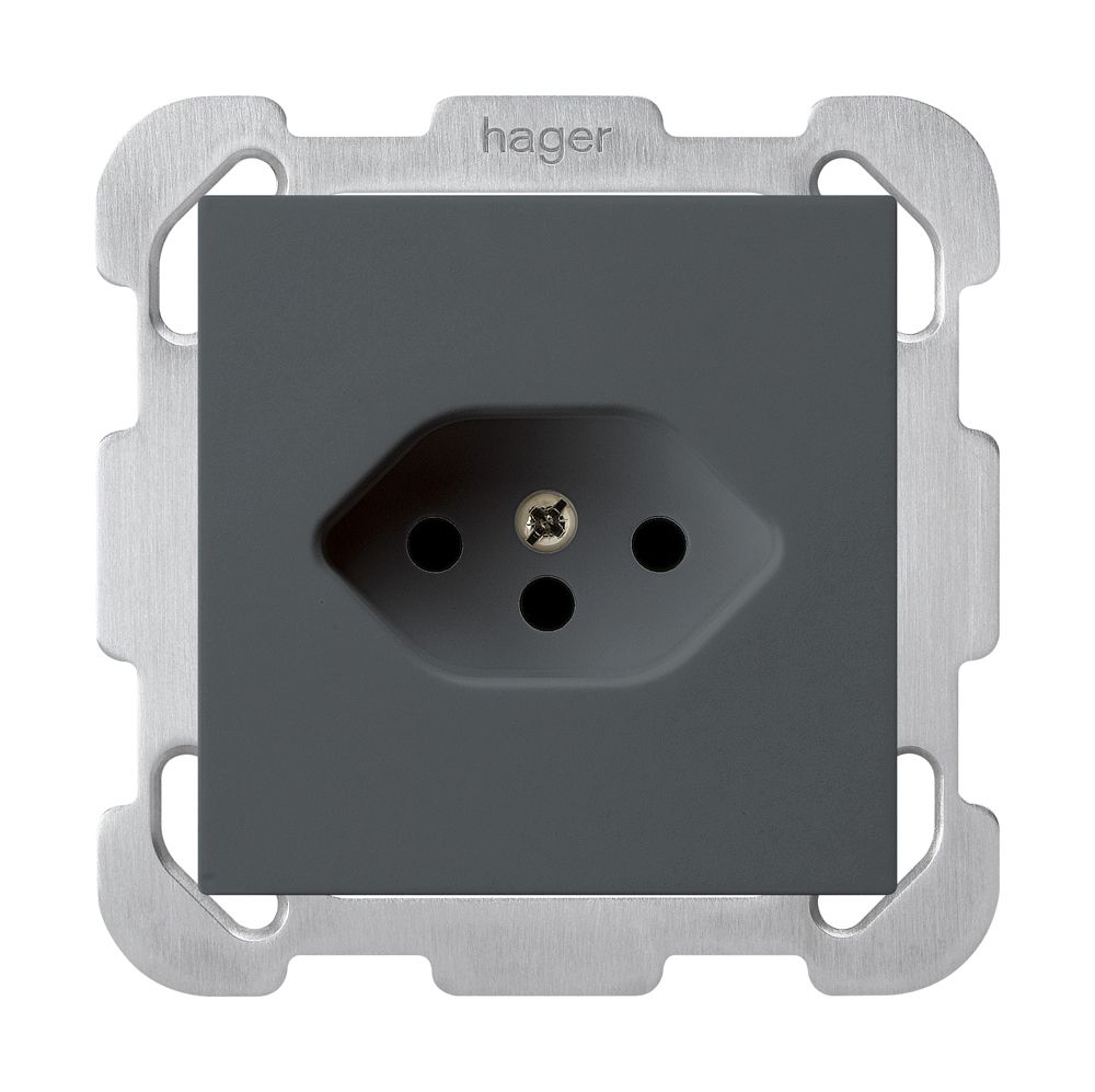 Prise ENC kallysto T13 anthracite avec plaque de fixation