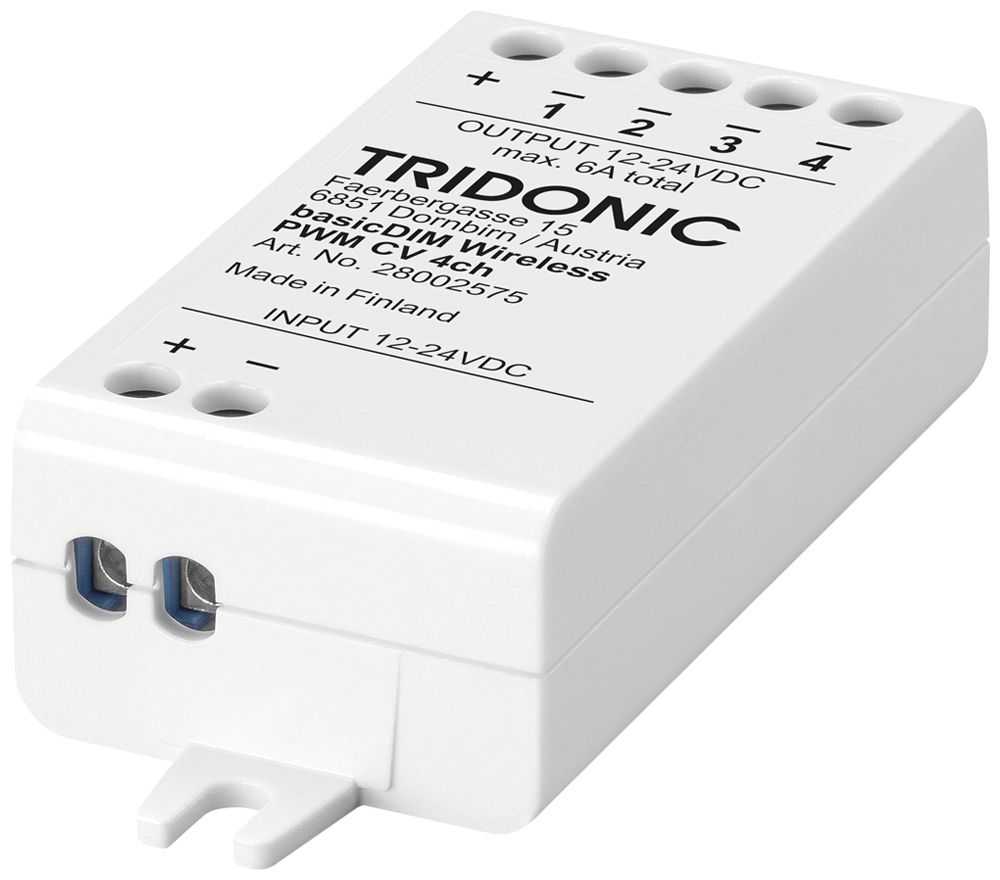 Variatore LED Tridonic PWM CV 4CH per convertitori 12…24V, Bluetooth, RGBW, TW