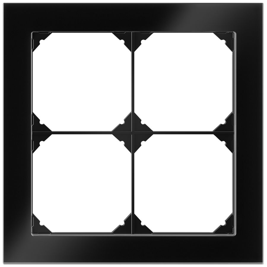 UP-Abdeckrahmen EDIZIO.liv prestige SNAPFIX® 2×2 154×154mm glas schwarz