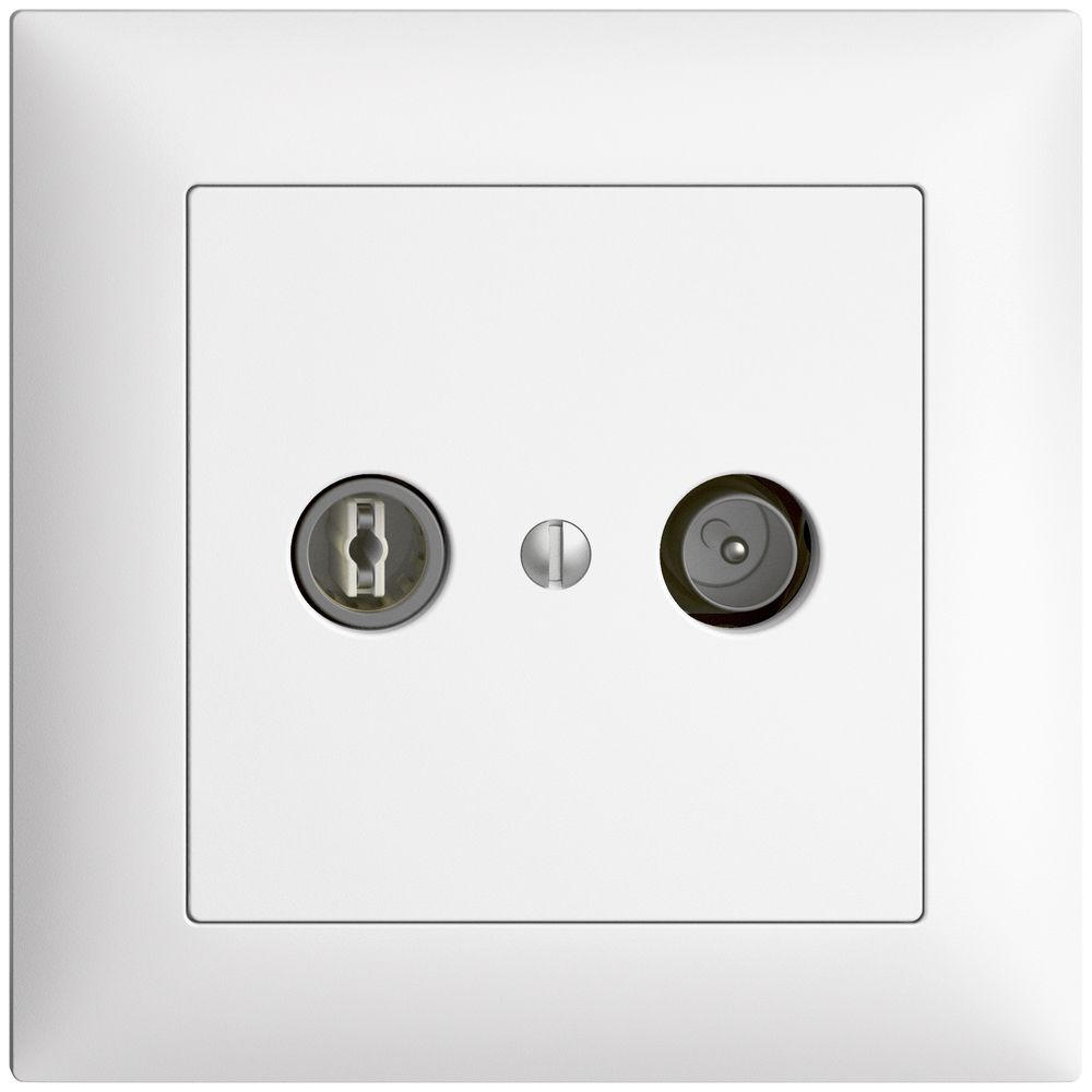 UP-TV-R-Dose EDIZIOdue 23dB weiss Breitbanddose 5…2000MHz, FMI