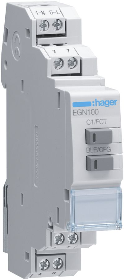 Timer multifunzionale digitale Hager EGN100 con Bluetooth, 1 canale