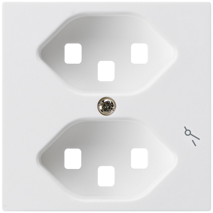 Plaque frontale pour prise Hager kallysto 2×T23 1×S H blanc ultra