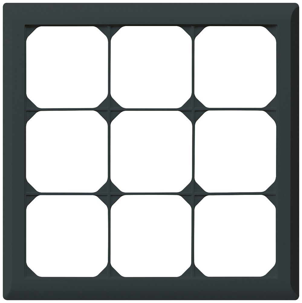 UP-Abdeckrahmen kallysto.line 3×3 schwarz 212×212mm