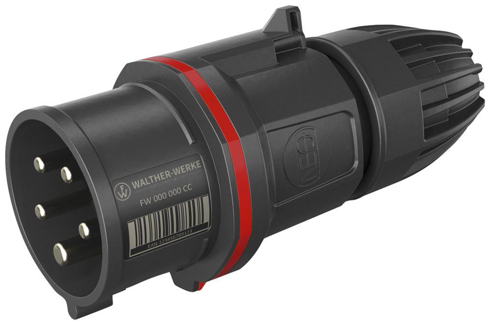 Stecker CEE NEO 5P 16A 380…415V 6h rot IP54 Schraubklemme