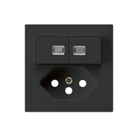 Frontset kallysto 60×60 schwarz mit Kinderschutz und 2 Linsen S1/T13