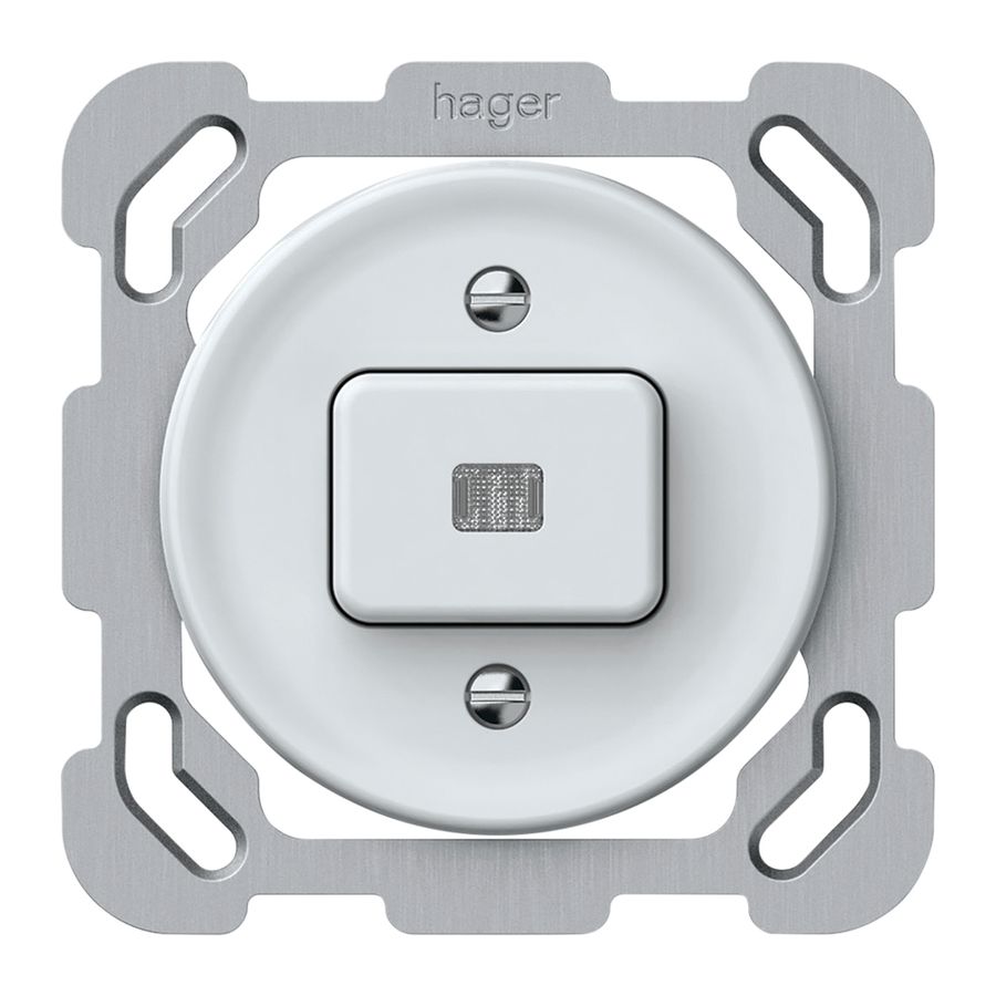 UP-Leuchtdruckschalter origin Sch 6 LED 77×77mm weiss