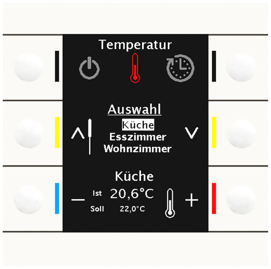 Apparecchio di comando KNX INC MDT BE-BZS86.01 6t display bianco br