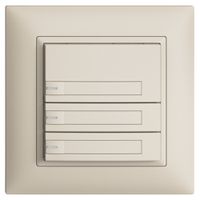 UP-KNX-Taster RGB EDUE FMI, 250mW, m.RGB-LED, m.Papier., 3×Taste, 1×Tastenb., cr