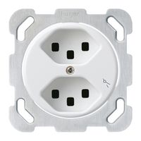 UP-Steckdose Hager basico 2×Typ 23 1×S B weiss