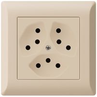 UP-Steckdose kallysto.line 3×T13 beige mit Kinderschutz