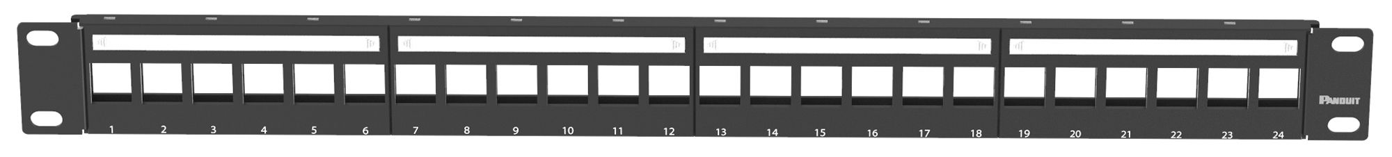 Patchpanel Panduit 24-Port Keystone 1HE, schwarz