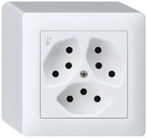 AP-Steckdose kallysto 3×T13/1 weiss mit Kinderschutz