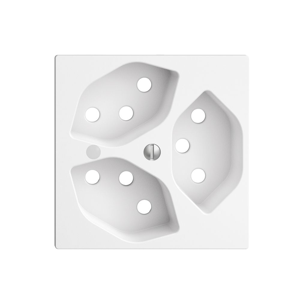 Frontset EDIZIOdue weiss 60×60mm 3×T13 mit Linse