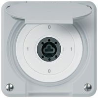 Interruttore a chiave INC robusto IP55 con copertura senza cilindro S0/1P grigio