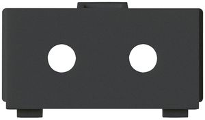 Modulo multimedia M3 vuoto per 2 morsetti HP Ø6.4mm nero