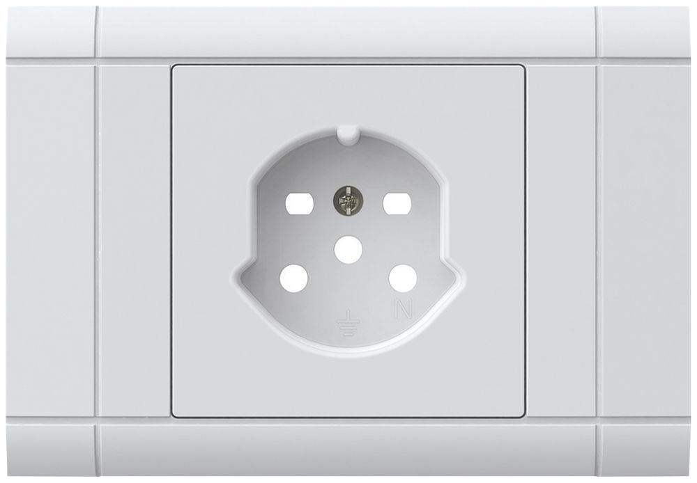 EB-Frontset kallysto für Einbausteckdose 1×T15 Abdeckrahmen steckbar weiss