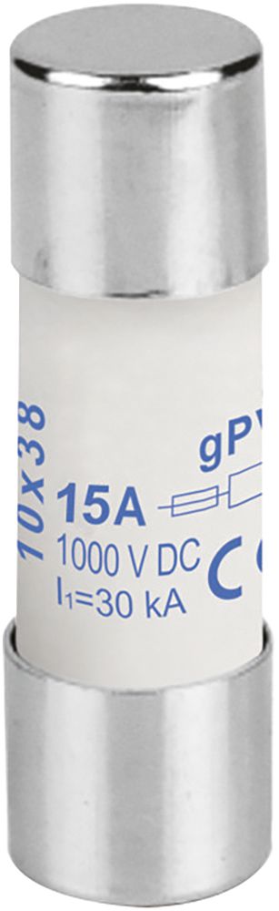 PV-Apparatesicherung Weidmüller, 15A gPV 1000VDC, Keramik, 10×38mm