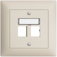 UP-Montageset EDIZIOdue Geradeauslass, für 2×RJ45 freenet, crema