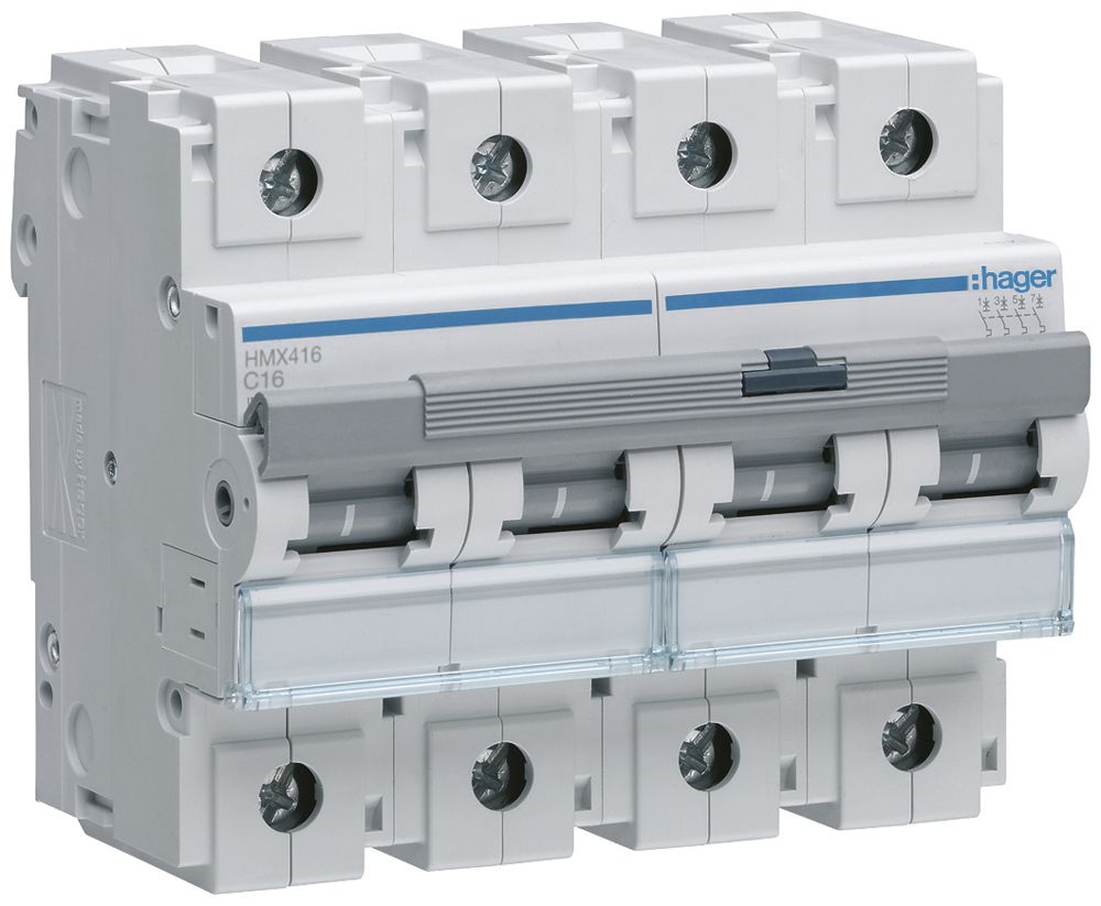 Leitungsschutzschalter Hager MCB 4P 400V Typ C 16A 6TE