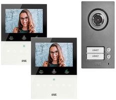 Kit citofono video Urmet 2×pulsante a 2 fili bianco