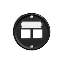 Montageset S-One STANDARDdue Q für 2×RJ45 gerade, schwarz