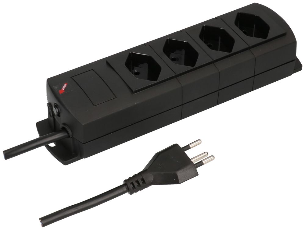 Steckdosenleiste MH 4×T13 Prime-Line Td 3×1mm² 5m schwarz