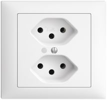 EB-Steckdose EDIZIOdue 2×T13 weiss mit LED grün
