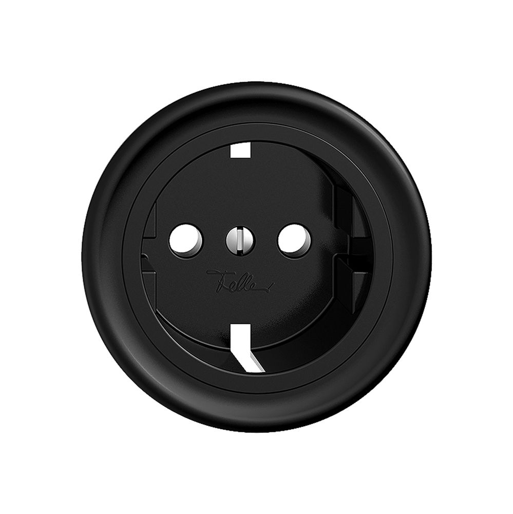 Frontset Feller STANDARDdue für Schuko-Steckdose Ø60mm schwarz