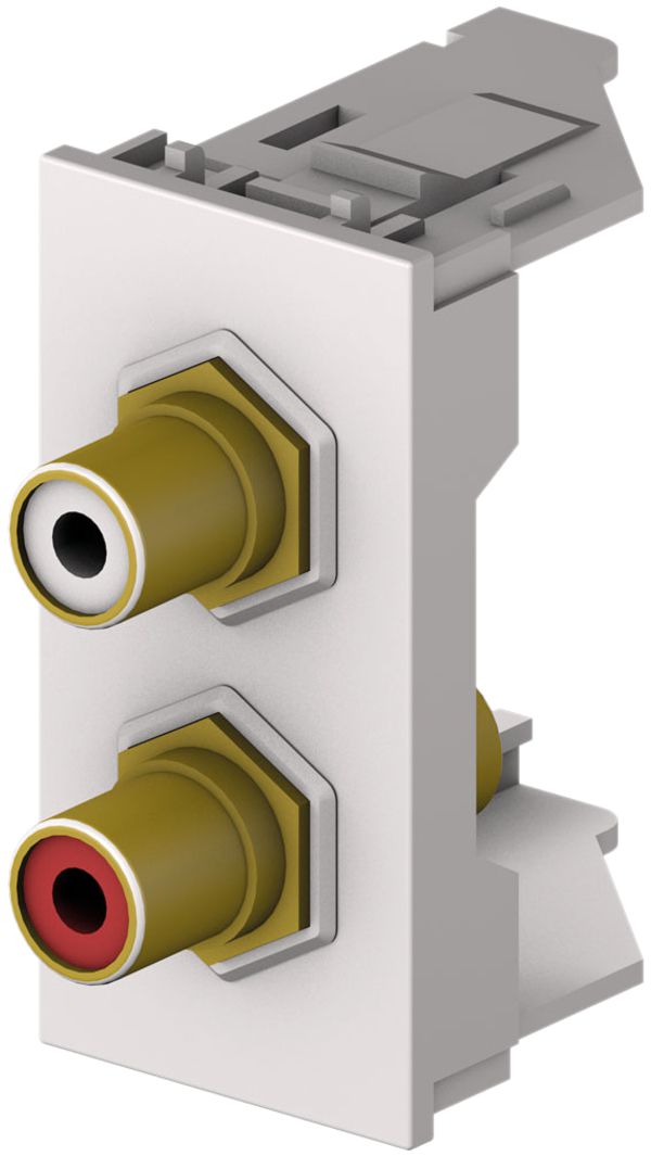 RCA-Modul Cecoflex für AV-Montagesystem, 2×RCA f/f, weiss