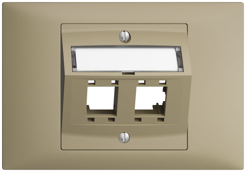 Kit de montage INC Edue BKE, avec capot de sortie oblique, pour 2×RJ45, sand