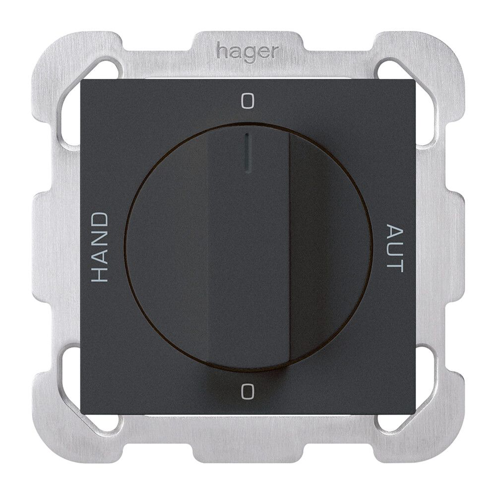 Interruttore rotativo INC 0-Man-0-Aut. nero kallysto 2/1L con manopola