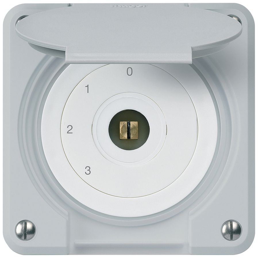 Interruttore a chiave quadrata INC robusto IP55 con coperchio S5/1P grigio combi