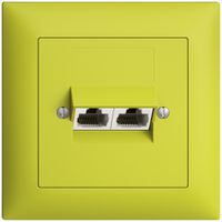 UP-Dose 2×RJ45/u 4P getr. EDIZIOdue lemon ITplus