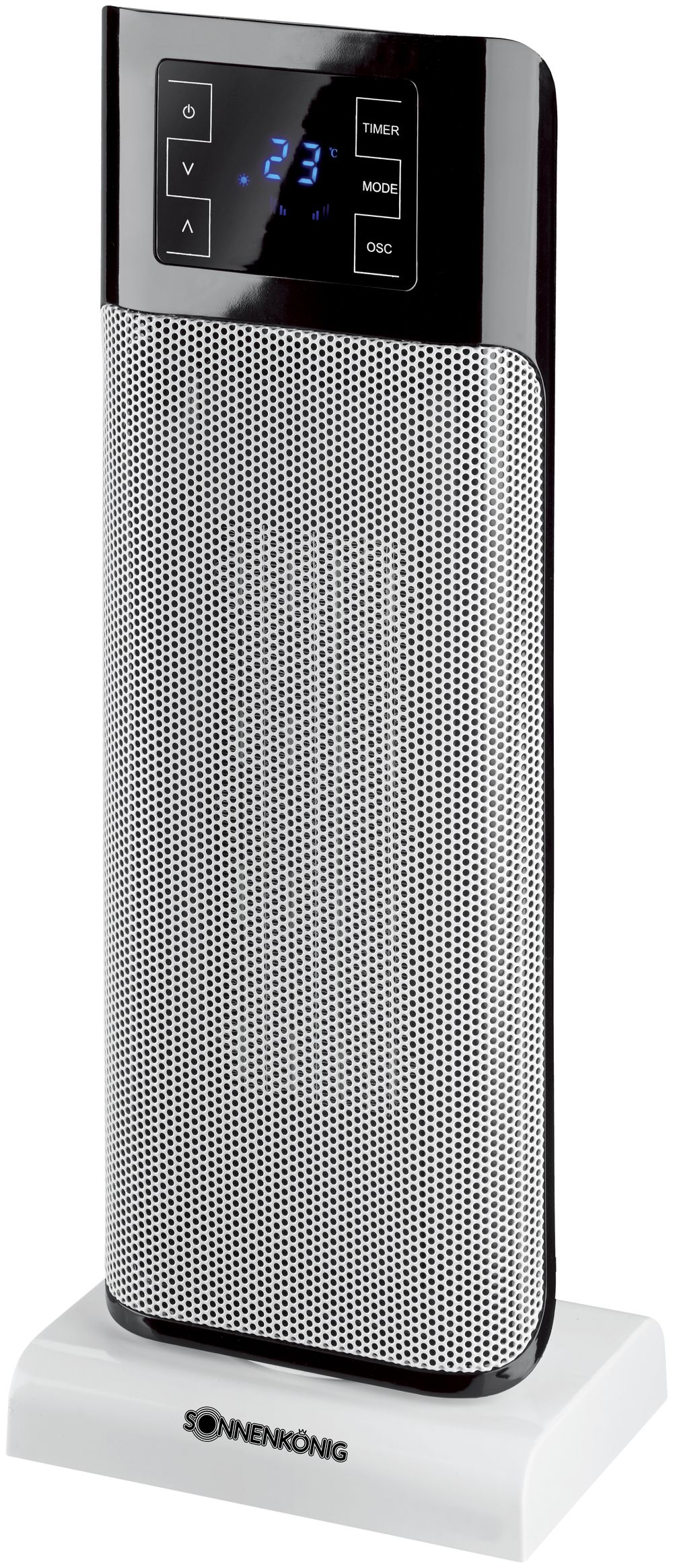 Thermo-ventilateur en céramique Beirut 1/2kW 230V 2.5kg 21.5×57×16cm noir/argent