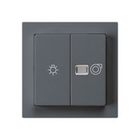 Leuchtdruckschalter kallysto 1/1L anthrazit mit Symbol Licht+Ventilation