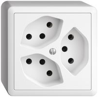 AP-Steckdose EDIZIOdue 3×T13 weiss