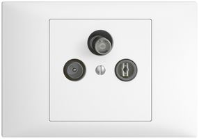 EB-Stichdose SAT/TV DB52 EDIZIOdue weiss mit IEC/F-Anschluss