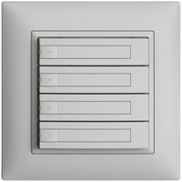 Poussoir ENC KNX 4× EDIZIOdue gris clair RGB avec LED avec insert papier
