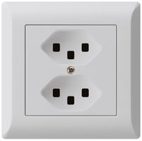 UP-Steckdose kallysto.line 2×T23 hellgrau mit Steckklemmen