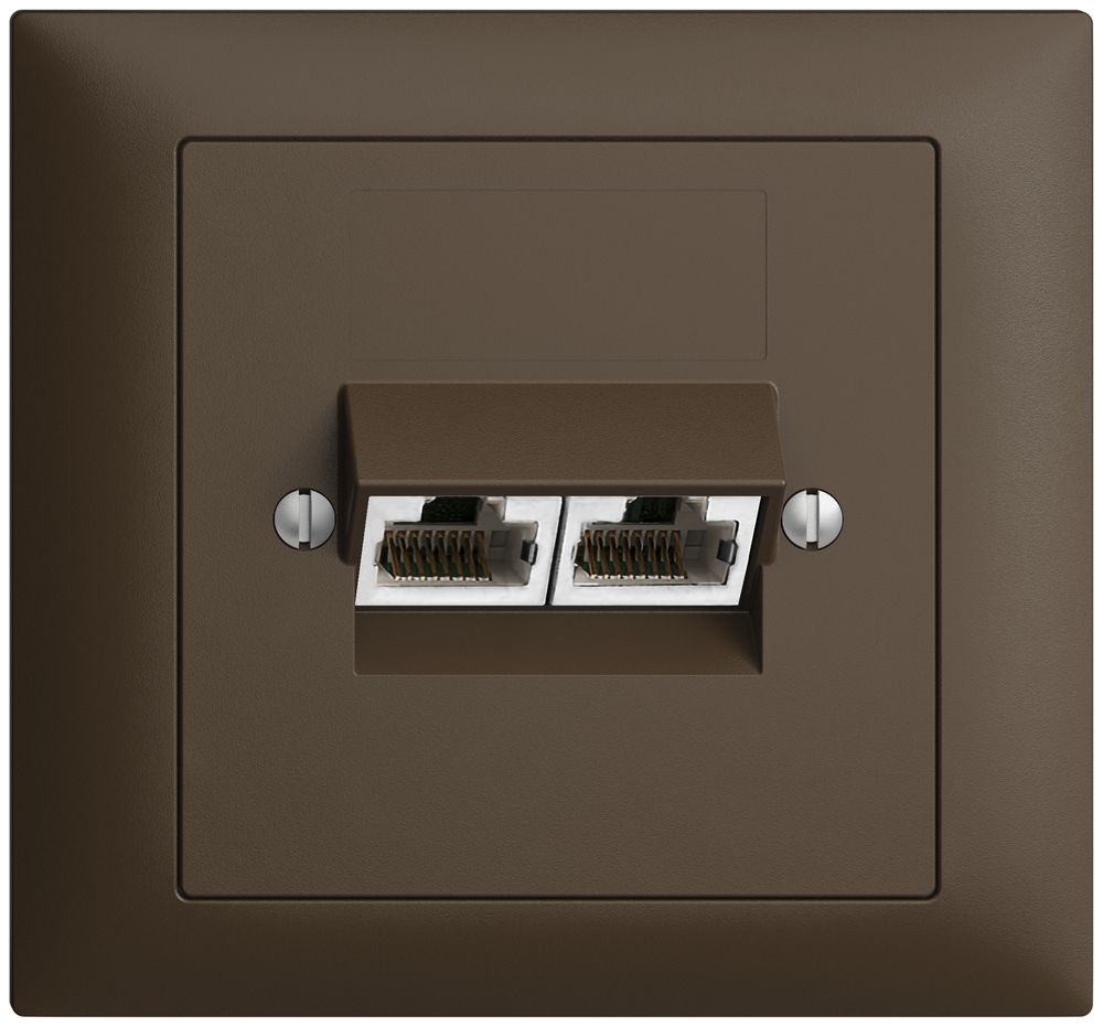 EB-Dose 2×RJ45/s 8P getr. EDIZIOdue coffee ITplus