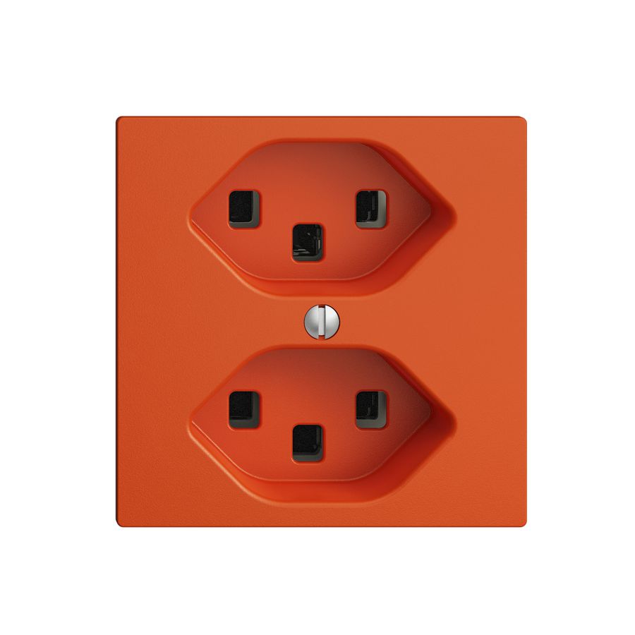 Steckdose EDIZIOdue 2×T23 orange 16A, mit Steckklemmen
