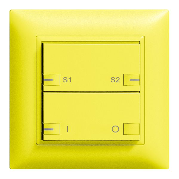 Poussoir ENC ZEP ON-OFF scène 1c/2t avec LED EDIZIOdue lemon