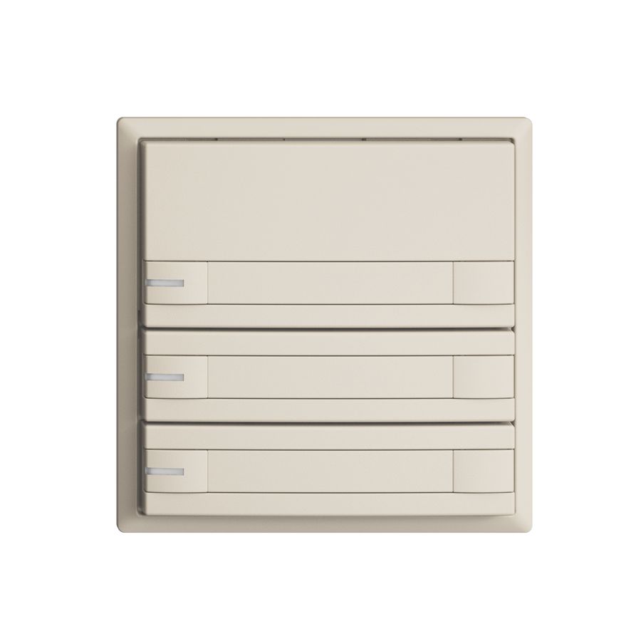 Poussoir KNX RGB EDUE, 250mW, a.LED RGB, papier, 3×poussoir, com.2×touches crema