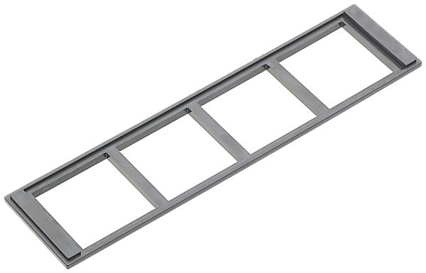 Cache R&M 410 45×45mm 4 ports gris