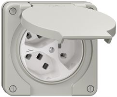 NUP-Steckdose NEVO, 3×T23, IP21, 1×getrennt, lichtgrau