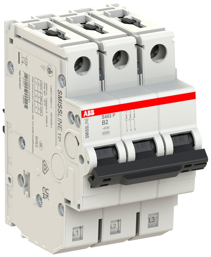 Leitungsschutzschalter SMISSLINE TP, 3L, B, 2A, 40kA