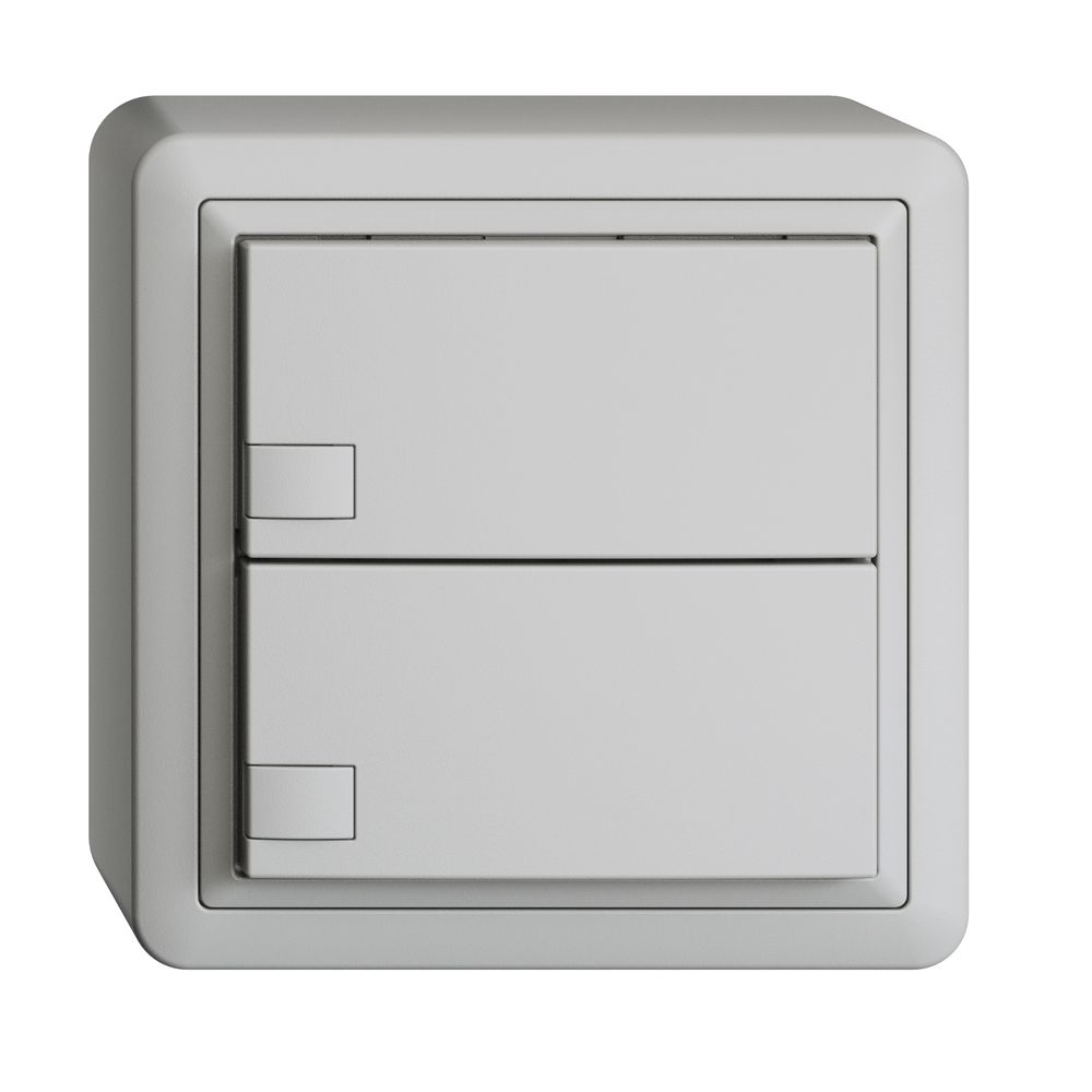 Poussoir KNX RGB AP EDUE, 250mW, s.LED, 2×poussoir, comm.1×touche, grc